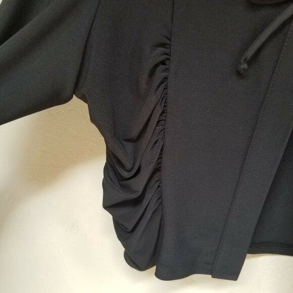 New Joseph Ribkoff Womens Size 10 Cover Up Tie-Front Cropped Black Style 80085 - Picture 3 of 9